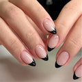 Press-On Nail Set French Tip Nude & Black