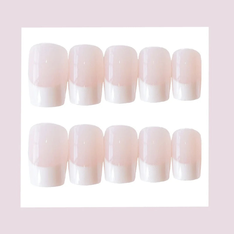 Press-On Nail Set French Tip Peel-And-Stick Long-Lasting