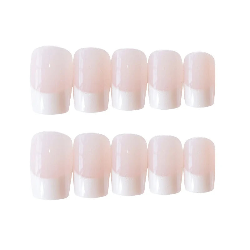 Press-On Nail Set French Tip Peel-And-Stick Long-Lasting