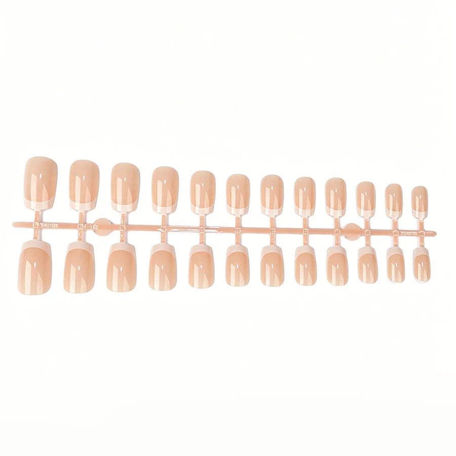 Press-On Nail Set French Tip Peel-And-Stick Multiple Sizes