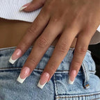 Press-On Nail Set French Tip Peel And Stick Reusable