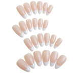 Press-On Nail Set French Tip Pre-Adhesive & Reusable