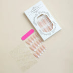 Press-On Nail Set French Tip Pre-Adhesive & Reusable