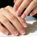 Press-On Nail Set French Tip Red Hearts 24-Piece