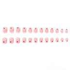 Press-On Nail Set French Tip Red Hearts 24-Piece