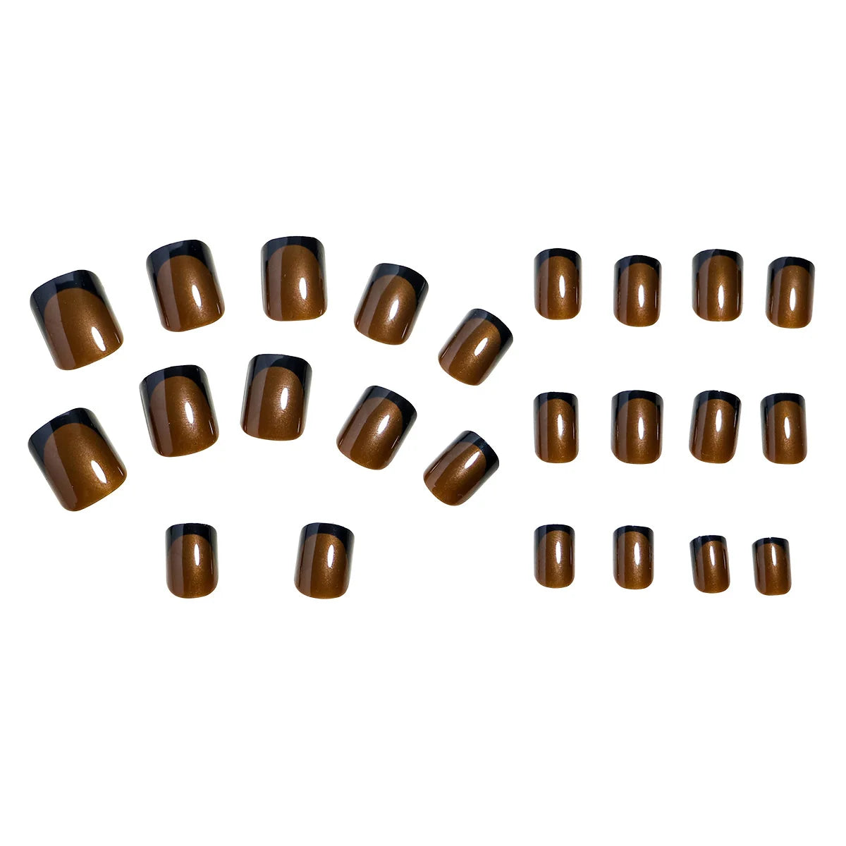 Press-On Nail Set French Tip Reusable 24-Piece