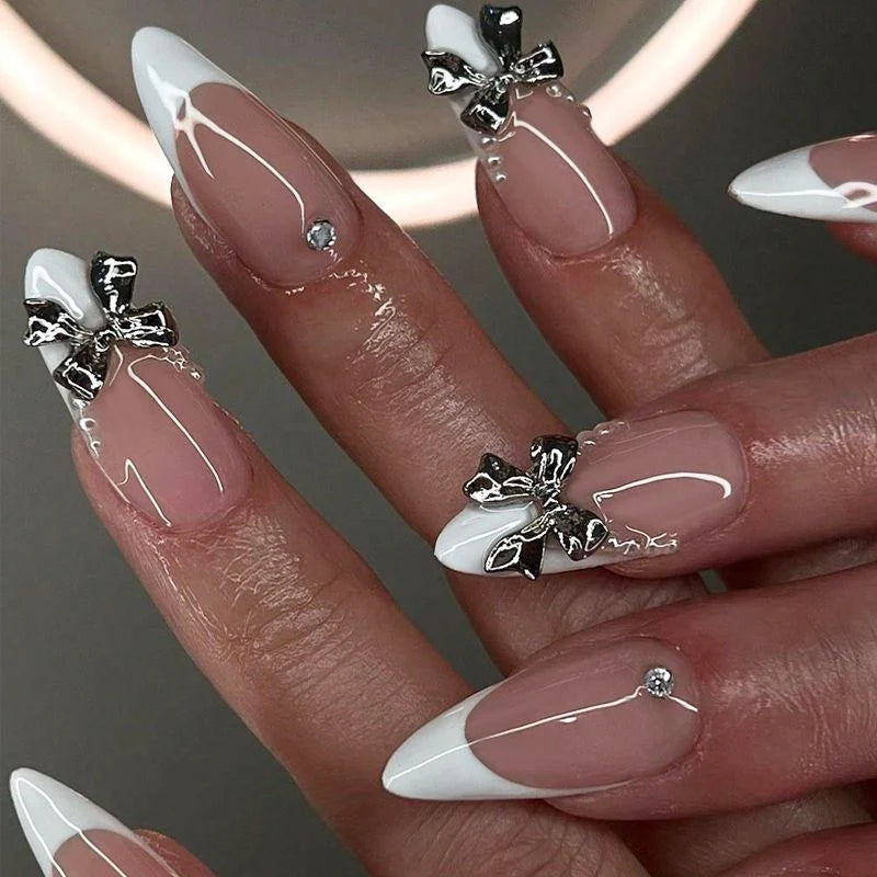 Press-On Nail Set French Tip With File & Guide