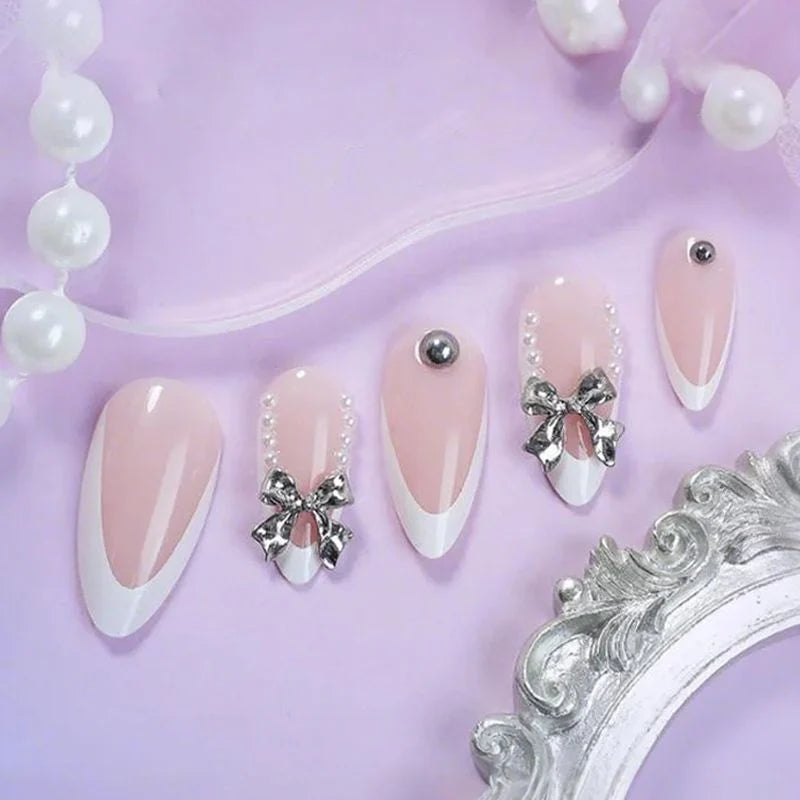 Press-On Nail Set French Tip With File & Guide