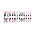 Press-On Nail Set French Tips & Glitter Long-Lasting Wear