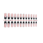 Press-On Nail Set French Tips & Glitter Long-Lasting Wear