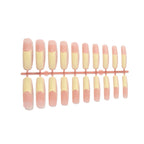 Press-On Nail Set French Tips Gray Glue Included