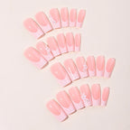 Press-On Nail Set French Tips & Hand-Drawn Floral 24-Piece