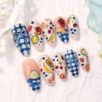 Press-On Nail Set Fruit Designs Easy Application Long-Lasting Hold