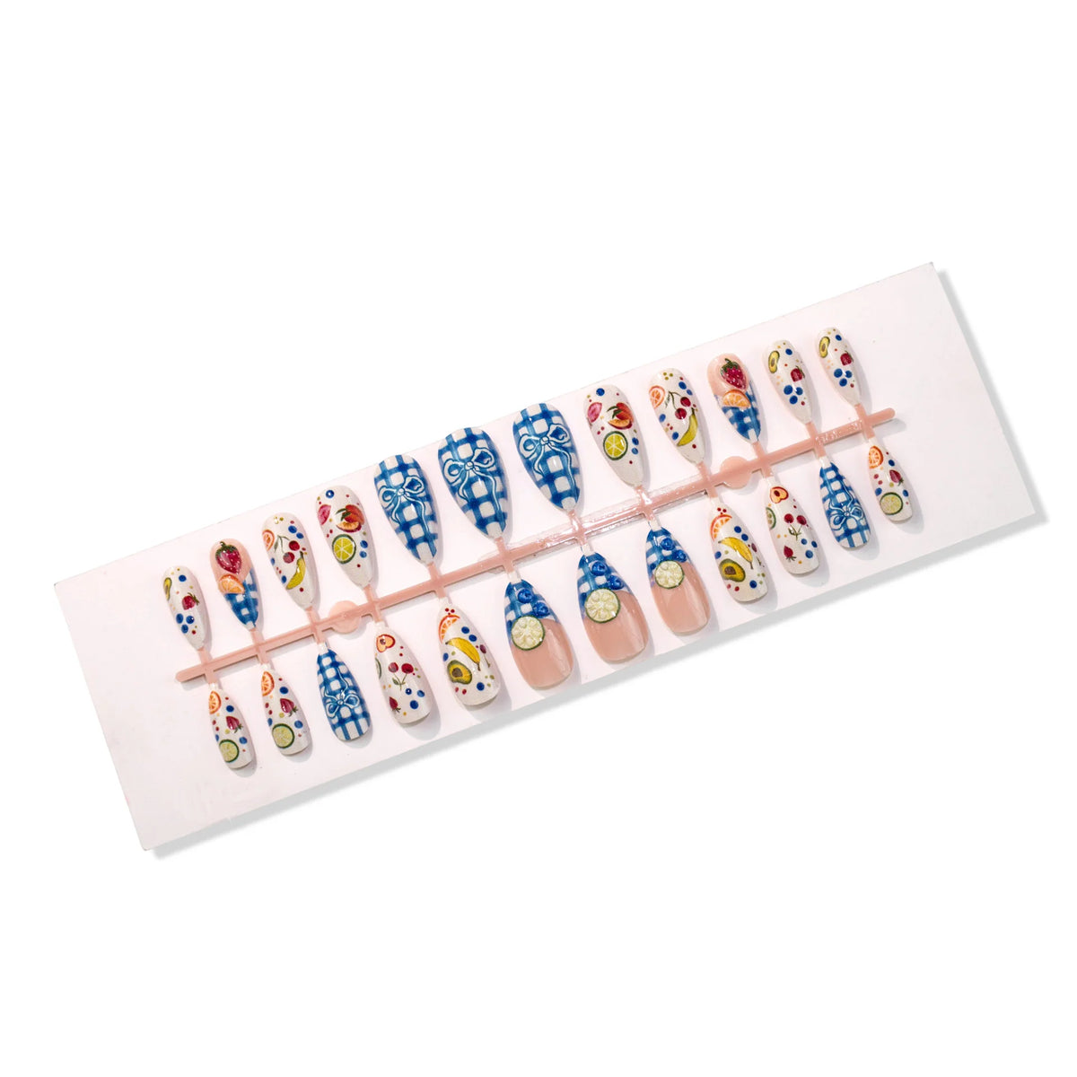 Press-On Nail Set Fruit Designs Easy Application Long-Lasting Hold