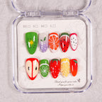 Press-On Nail Set Fruit Designs No Glue & Reusable