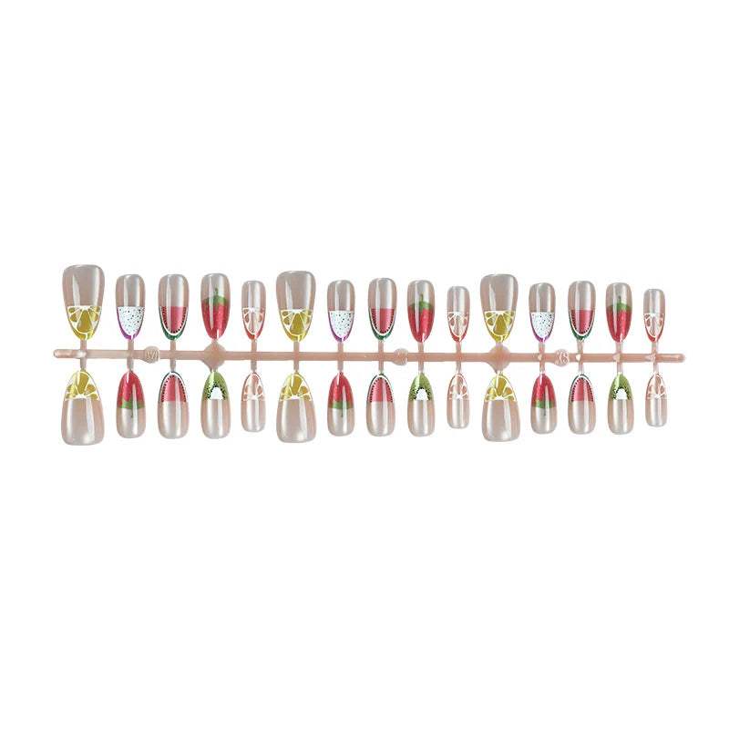 Press-On Nail Set Fruit-Inspired Peel & Press