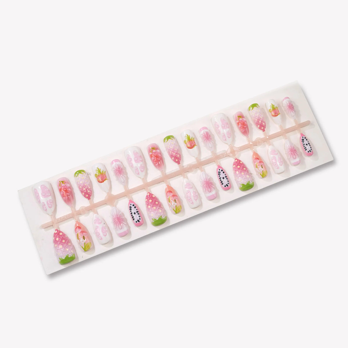 Press-On Nail Set Fruit-Inspired Peel & Stick Long-Lasting
