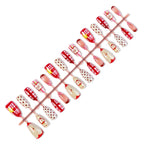 Press-On Nail Set Fruit & Polka Dot Easy Application