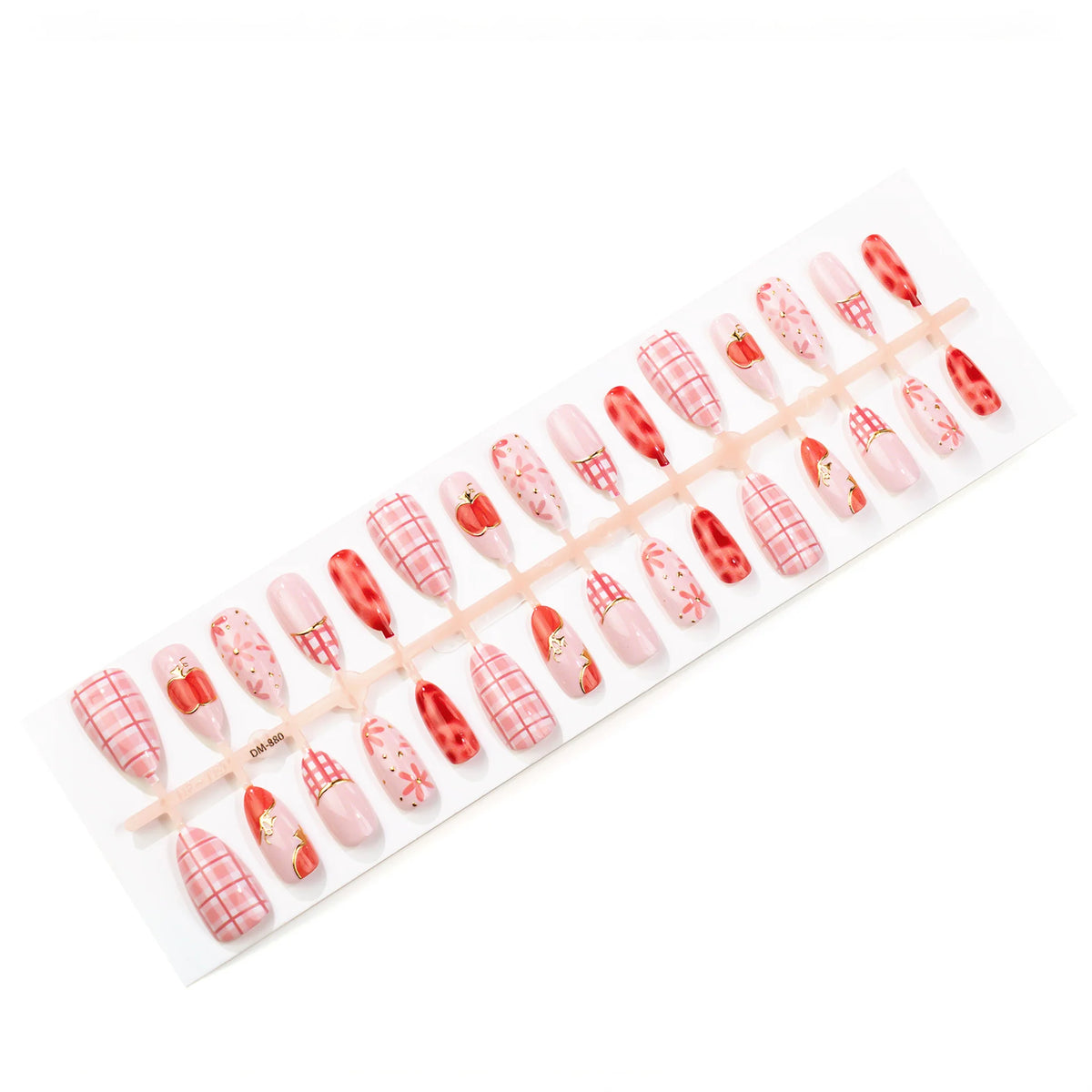 Press-On Nail Set Fruit-Themed Peel & Stick Long-Lasting