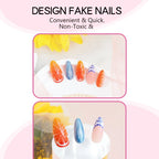 Press-On Nail Set Fruity Motifs Includes Tools