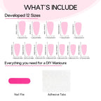 Press-On Nail Set Fruity Motifs Includes Tools