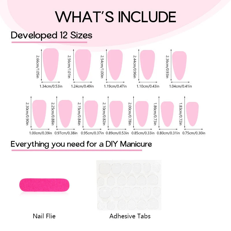 Press-On Nail Set Fruity Motifs Includes Tools