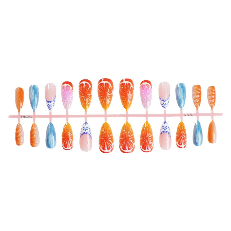 Press-On Nail Set Fruity Motifs Includes Tools