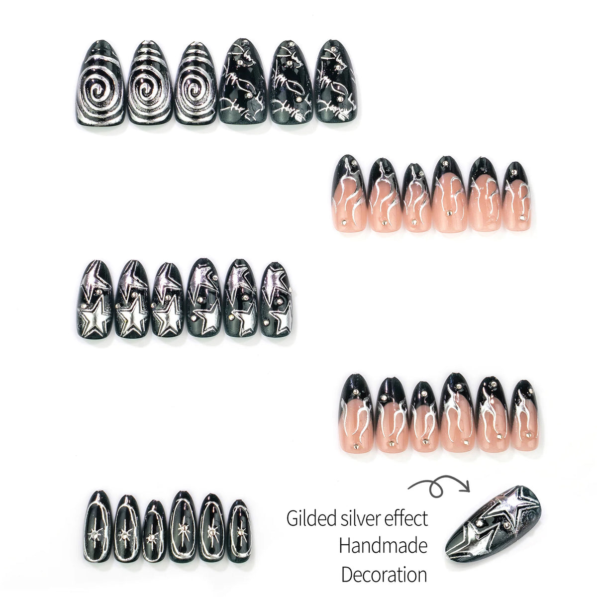 Press-On Nail Set Galaxy Design Reusable & Easy Application