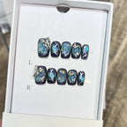 Press-On Nail Set Galaxy-Themed Square Multiple Sizes