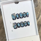 Press-On Nail Set Galaxy-Themed Square Multiple Sizes