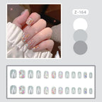 Press-On Nail Set Gel Gloss Glitter Glue-On