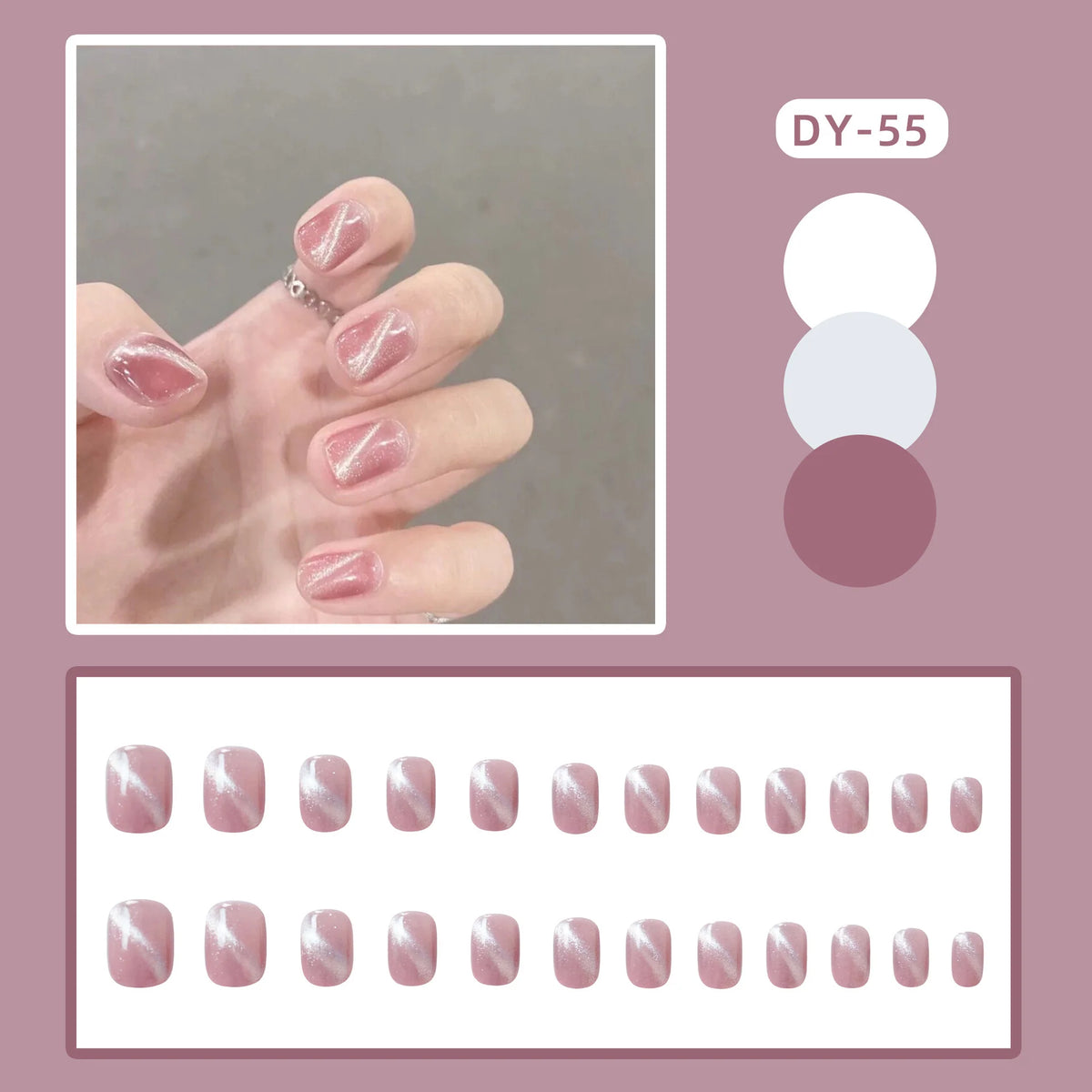 Press-On Nail Set Gel-Like Gloss Up To Two Weeks
