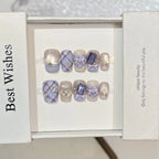 Press-On Nail Set Gem-Accented Easy Application & Reusable