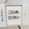 Press-On Nail Set Gem-Accented Easy Application & Reusable