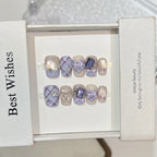Press-On Nail Set Gem-Accented Easy Application & Reusable