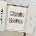 Press-On Nail Set Gem-Accented Easy Application & Reusable