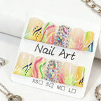 Press-On Nail Set Gem-Accented Floral Adhesive-Backed