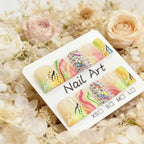 Press-On Nail Set Gem-Accented Floral Adhesive-Backed