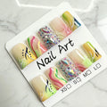 Press-On Nail Set Gem-Accented Floral Adhesive-Backed