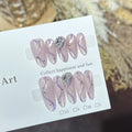 Press-On Nail Set Gem-Accented Oval Sizes S M L