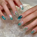 Press-On Nail Set Gem Accents Easy-Apply Adhesive