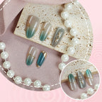 Press-On Nail Set Gem Accents Easy-Apply Adhesive