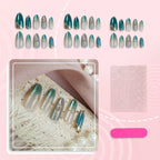Press-On Nail Set Gem Accents Easy-Apply Adhesive