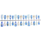 Press-On Nail Set Gem-Embellished Pre-Glued & Reusable