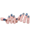 Press-On Nail Set Gem & Floral Glue-Free Salon Finish