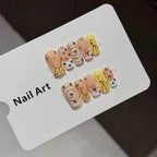 Press-On Nail Set Gem & Swirl Peel-And-Press Reusable