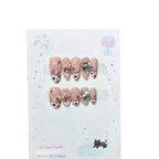 Press-On Nail Set Gems & Bows Peel-And-Stick Reusable