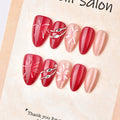 Press-On Nail Set Gemstone Accents Easy Application