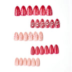 Press-On Nail Set Gemstone Accents Easy Application