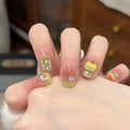 Press-On Nail Set Gemstone Accents & Easy-Apply Adhesive